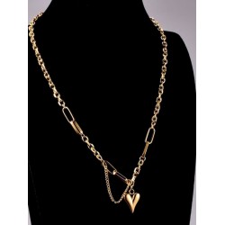 collar corazón dorado