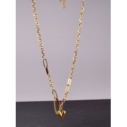 collar corazón dorado