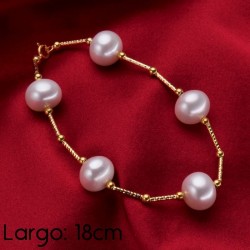 pulsera oro perlas cultivadas