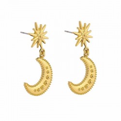 Pendientes media luna dorada