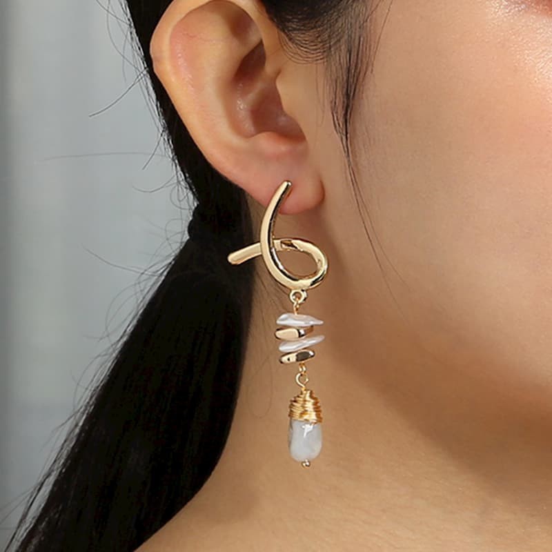 pendientes de ámbar y oro