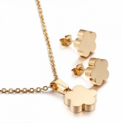 colgante trébol 4 hojas oro