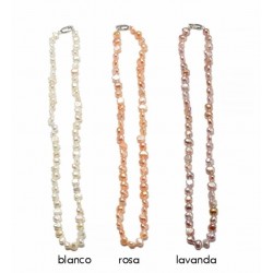 Collar para mujer fabricado con auténticas perlas cultivadas con forma irregular