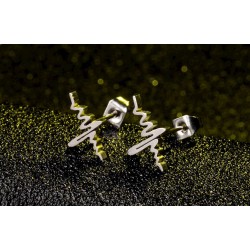 Pendientes de acero inoxidable chapados diseño electrocardiograma