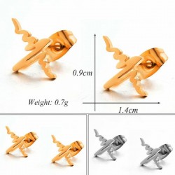 Pendientes de acero inoxidable chapados diseño electrocardiograma