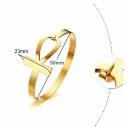 Encanto Dorado: Pulsera con el Símbolo Egipcio Llave de la Vida en Acero Inoxidable