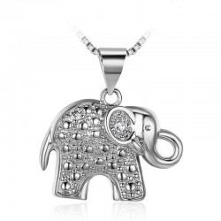 Collares  de mujer con cadena chapada en plata y oro con colgante Elefante