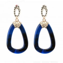 Pendientes con colgante de acrílico azul y negro