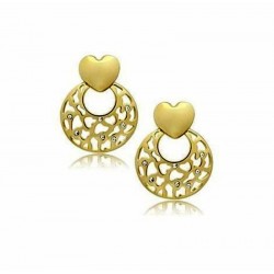 Brilla con Estilo: Pendientes Redondos con Circonitas y Acabado en Oro