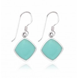 Pendientes de mujer fabricados en plata de ley con auténticas turquesas