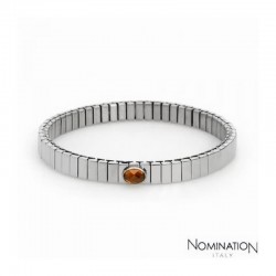 Pulsera de mujer con circonia de color naranja en acero inoxidable de 1º marca