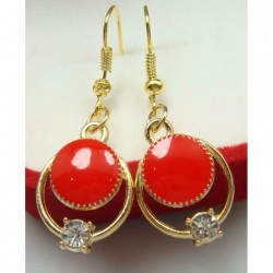 Pendientes rojos con circonitas