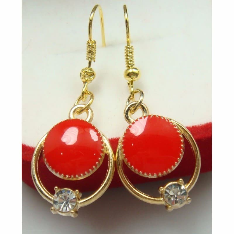 Pendientes rojos con circonitas