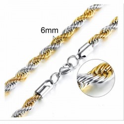 Cadena de acero inoxidable de dos colores de 6mm de ancho