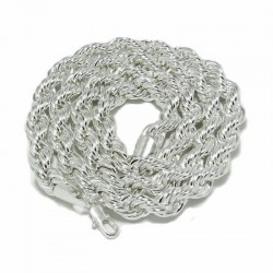 Cadena collar grueso para hombres en acero chapado plata estilo hip hop de 90 cm de largo x 1cm de ancho