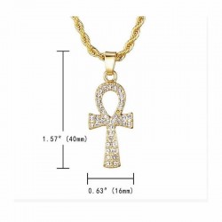 Collares Estilo Hip Hop para Mujer con Piedras y Cruces Egipcias