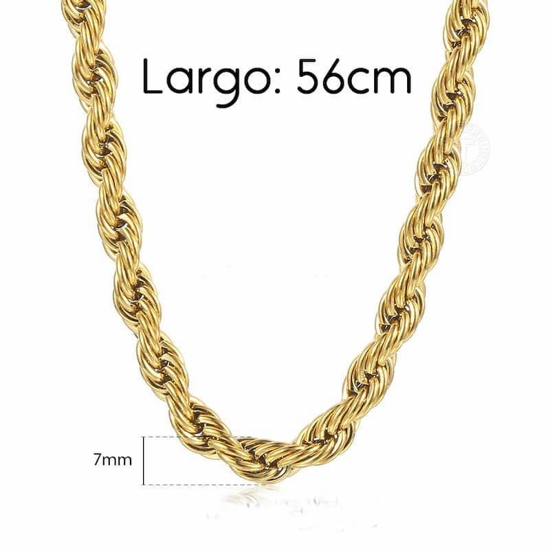 Cadena cordón diseño salomónico chapado 18k