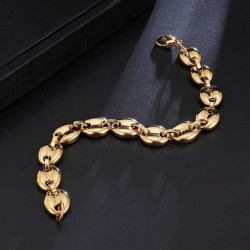 Brazalete diseño calabrote chapado 18k con eslabón grande
