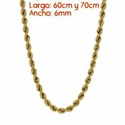 Cadena cordón diseño salomónico de 6 mm fabricado en Unión Europea
