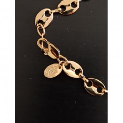 Cadena collar de acero chapado diseño grano de café de 5 mm de ancho fabricado en Unión Europea