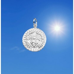 Colgante redondo pequeño en plata fina diseño sol de los Incas