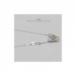 Colgante de plata fina diseño letra V con topacios y citrinos