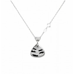 Elegancia en Contraste: Collar de Mujer en Plata 925 con Colgante Esmaltado en Negro, Resaltando tu Estilo con Distinción