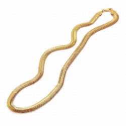 Collar cadena diseño serpiente chapada en oro 18k de 5 mm de ancho