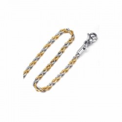 Collar de acero inoxidable de dos colores de 4 mm de ancho - antialérgico