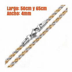 Collar de acero inoxidable de dos colores de 4 mm de ancho - antialérgico