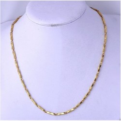 Cadena de acero inoxidable chapada oro 18k de 54 cm