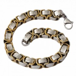 Estilo Sofisticado: Descubre Nuestra Pulsera Bizantina con Tonalidades Duales