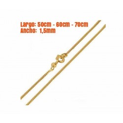 Cadena de acero inoxidable diseño cuadrado acabado oro 14k