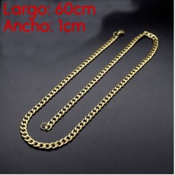 Cadena collar chapado en oro de 14 k de 1 cm de ancho
