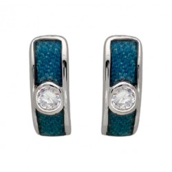 Pendientes para mujer diseño exclusivo fabricados con esmalte azul y plata de ley 925