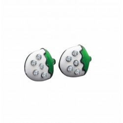 Pendientes de mujer con esmalte verde y blanco: Refresca tu estilo con nuestra elegante colección de pendientes esmaltados