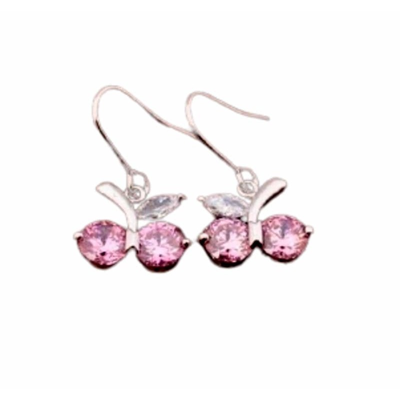 Elegancia y Estilo: Pendientes Plateados con Hermosas Piedras Rosas