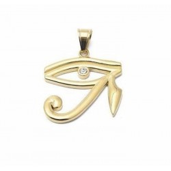 Colgante amuleto chapado en oro 18k con piedra de cristal diseño egipcio ojo de Horus