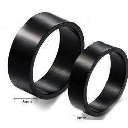 Alianzas de pareja de acero inoxidable de color negro