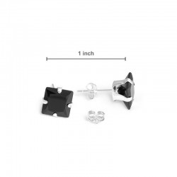 Distinguidos pendientes de plata 925 con piedra negra para cualquier ocasión