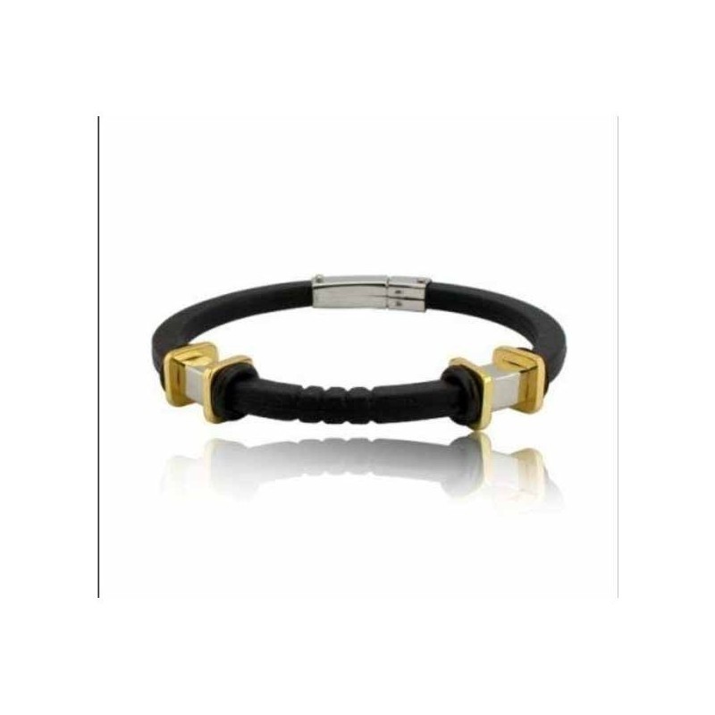 Pulsera de acero y goma negra: Elegancia contemporánea para tu muñeca