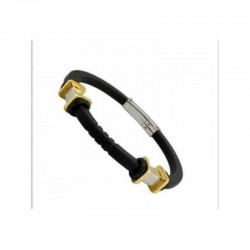 Pulsera de acero y goma negra: Elegancia contemporánea para tu muñeca