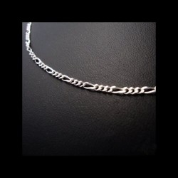 Cadena collar de acero inoxidable chapado en plata modelo Fígaro de 50-60-70 y 75cm de largo