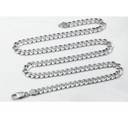 Collares de cadena chapados en plata fina de 90 cm de largo y 7mm de ancho