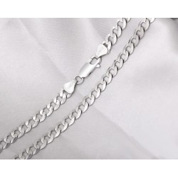 Collares de cadena chapados en plata fina de 90 cm de largo y 7mm de ancho