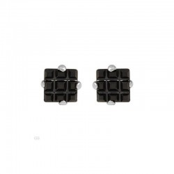 Pendientes cuadrado para hombres fabricados en plata de ley 925