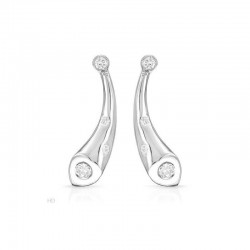 Pendientes para mujer diseño exclusivo fabricados de plata de ley 925 y 8 circonias blancas