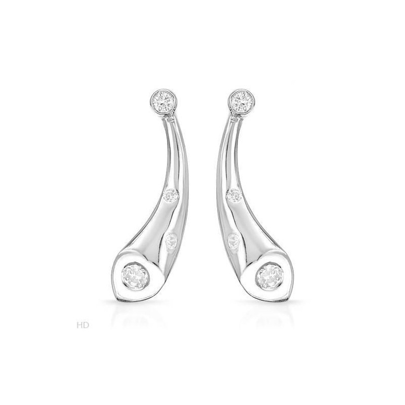 Pendientes para mujer diseño exclusivo fabricados de plata de ley 925 y 8 circonias blancas