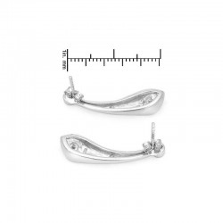 Pendientes largos para mujer diseño exclusivo fabricados de plata de ley 925 y 8 circonias blancas