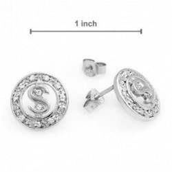 Pendientes para mujer con circonias blancas y plata de ley 925